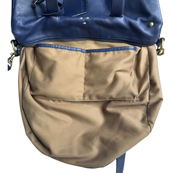 Anthropologie Kelsi Dagger Brooklyn Wythe Indigo Leather Satchel‎ Navy Blue Bag - Picture 8 of 12